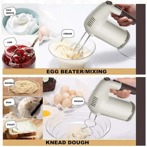 Vista 3 de Creamy-white 200W Copper Motor Eggbeater, 5 speed Adjustment and Temperature Control, Four-rod Electric Mixer