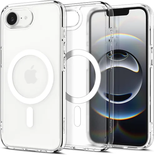 Vista 25 de Spigen Funda para iPhone 13 Mini, ultra híbrida MagFit [antiamarilleo] [compatible con Magsafe] - Transparente