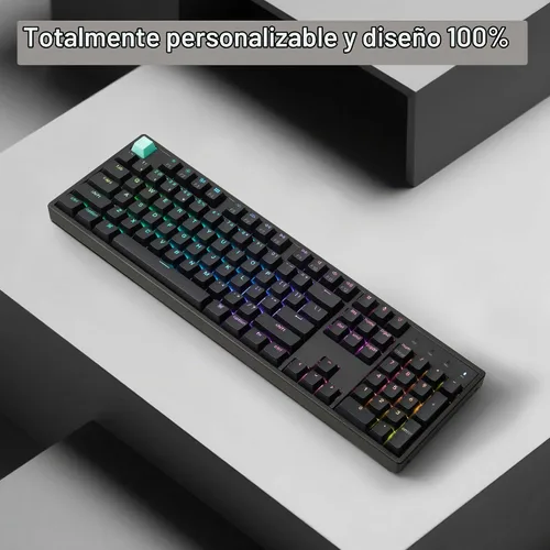 Vista 2 de Keychron K10 HE QMK Teclado mecánico personalizado inalámbrico para juegos, 2.4 GHz/Bluetooth/con cable tamaño completo intercambiable en caliente