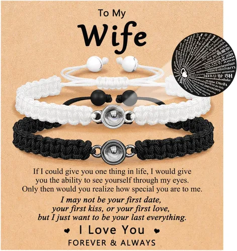 Vista 12 de UNGENT THEM Pulseras "I Love You" en 100 Idiomas, Regalos para Parejas para Novio, Novia, Mi Amor, Alma Gemela, Regalo de Aniversario, Día de San