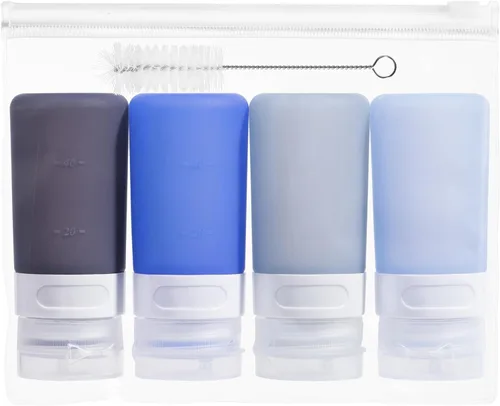 Vista 19 de MICEBAY Botellas exprimibles de condimentos para salsas, mini recipiente de silicona para aderezo de ensalada de 1 onza para llevar con bolsa