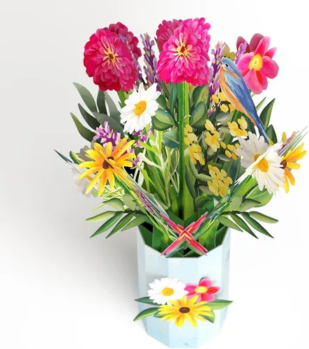 Vista 8 de Lovepop Ramo de flores de Susan de ojos negros – Ramo de flores de papel amarillo 3D para ella, amiga, mamá, compañera de trabajo