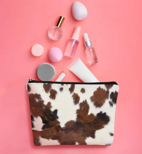 Vista 3 de Bolsa de maquillaje de vaca - Cosas de vaquera, regalos occidentales Vaqueras-1