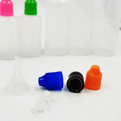 Vista 6 de NANSHINE Botellas de plástico con gotero de 0.3 fl oz x 50 LDPE, recipientes vacíos con tapa