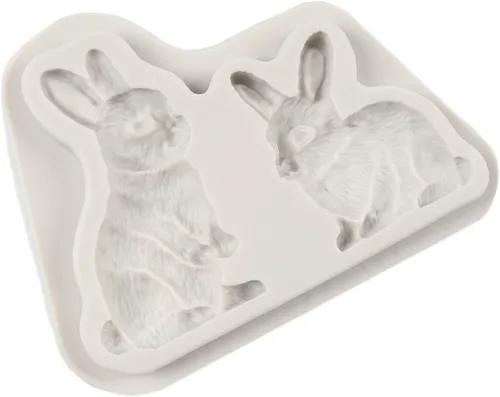 Vista 7 de Molde de silicona de conejo para fondant, molde de caramelo de chocolate para decoración de pasteles, decoración de cupcakes, pasta de goma