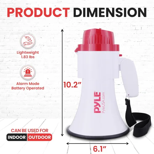 Vista 2 de Pyle-Pro PMP35R megáfono profesional con sirena y grabadora de voz