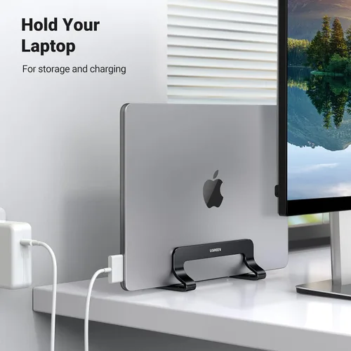 Vista 5 de UGREEN Soporte vertical para laptop para escritorio compatible con MacBook Pro, MacBook Air, soporte vertical de aluminio ajustable para portátiles
