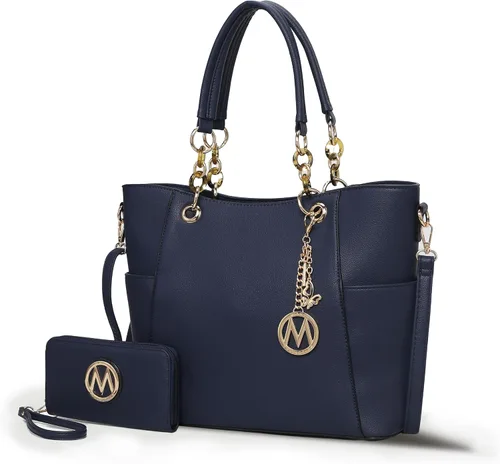 Vista 12 de MKF Collection - Juego de bolsa de mano para mujer, con cartera y asa superior, de piel vegana