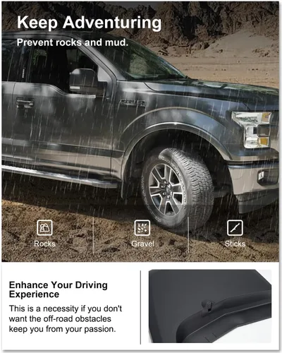 Vista 4 de Kiwi Master Aletas de barro sin taladro para Ford F-150 2015-2020