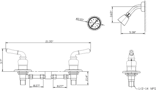 Vista 9 de Pacific Bay Kit de molduras – Grifo de ducha y cabezal de ducha con kit de moldura de brazo – Construcción de plástico ABS de alta calidad