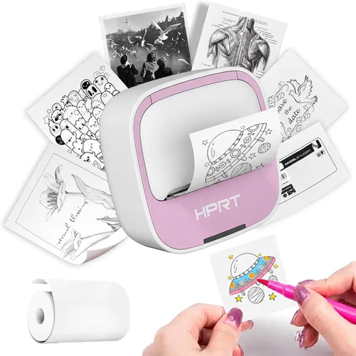 Vista 9 de HPRT Portable Sticker Printer, S1 Thermal Mini Inkless Label Printer Blue Sticker Maker for iPhone/Android, Label Printer for Study Notes, Text