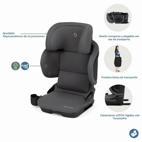 Vista 12 de Maxi-Cosi Tanza Asiento de coche booster con posicionamiento de cinturón, Sea Salt