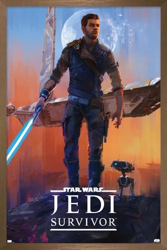 Vista 15 de Trends International Star Wars: Jedi: Survivor - Póster de pared de lujo, 22.4 pulgadas de largo x 14.7 pulgadas, versión enmarcada de madera