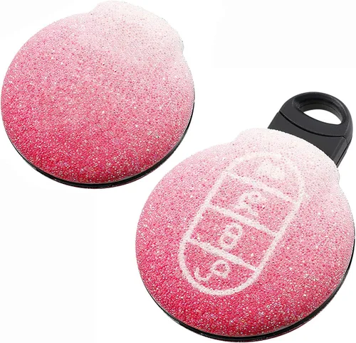 Vista 3 de SANRILY Funda para llave de automóvil BWM Mini Cooper sin llave para llave remota, funda de protección completa con llavero, Gradiente Rosa