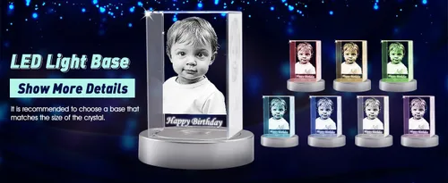 Vista 6 de Rdzding Foto de cristal, regalos personalizados para papá, padre, esposa, hombres, su madre, marido, gran regalo personalizado con tu propia foto