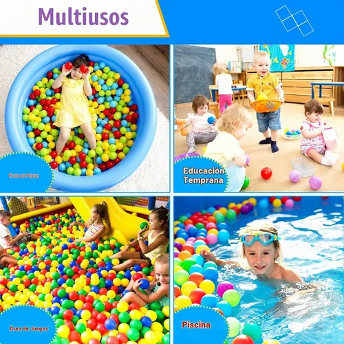 Vista 6 de Hovenlay 100 Bolas de Piscina de Bolas para Niños, Bolas de Plástico para Piscina de Bolas, Bolas de Juego para Bebés y Niños Pequeños, Ideal