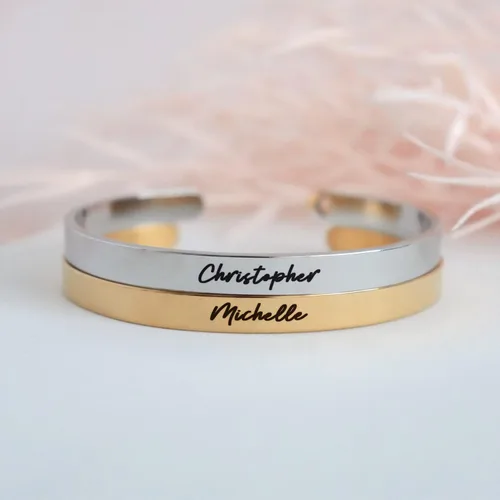 Vista 8 de MIAMIA Pulseras personalizadas para mujer, brazalete con mantra inspirador grabado, regalos para mujeres, niñas y parejas, joyería de fecha, nombre