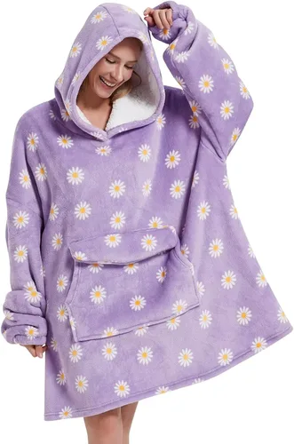 Vista 25 de Fiosnow Sudaderas con capucha de pizza y papas fritas para mujeres y hombres, sudaderas con capucha de tamaño grande para adultos, manta portátil