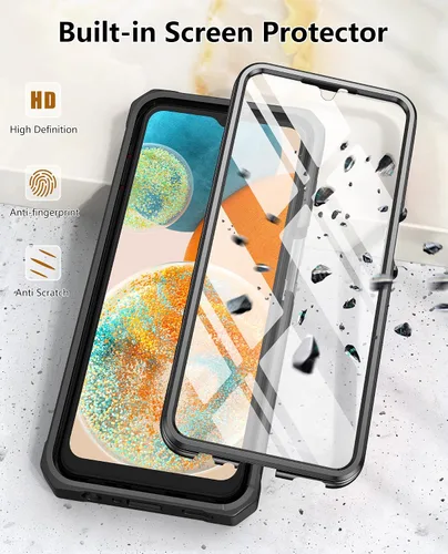 Vista 4 de FNTCASE - Funda para Samsung Galaxy A23 5G con protector de pantalla integrado Rugged Kickstand, 20FT Military-Grade Drop Protection, Matte