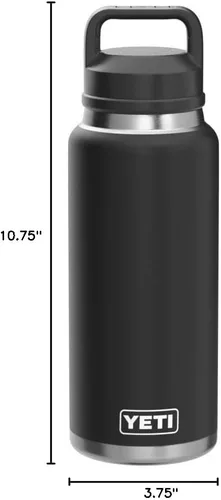 Vista 9 de YETI Rambler - Botella de 36 onzas, aislada al vacío, a prueba de fugas, de acero inoxidable con tapón para sorbos Aislamiento al vacío Negro