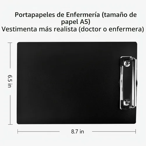 Vista 5 de Disfraz de médico para niños, conjunto de bata de laboratorio y ropa quirúrgica con accesorios para jugar y disfrazarse de 3 a 12 años Verde