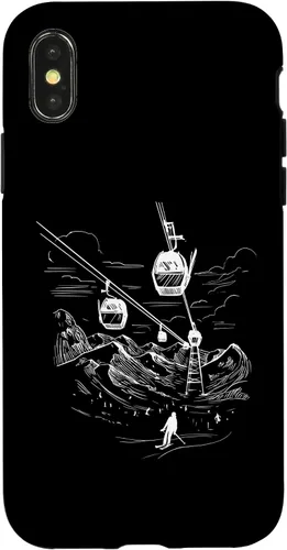Vista 5 de iPhone 16 Ski Skiing Hobby Sport Snow Mountain Line Art Design Case