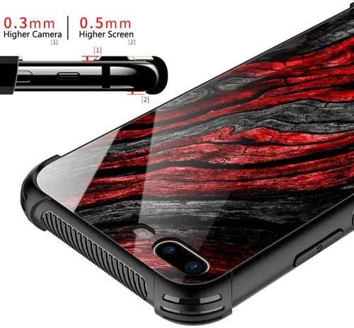 Vista 2 de Carcasa para iPhone 8 Plus, 9H de cristal templado para iPhone 7 Plus, para hombres y niños, diseño de patrón fresco a prueba de golpes