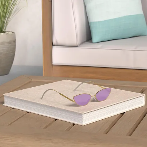 Vista 35 de FEISEDY Gafas de sol de diseñador de moda Retro pequeños pétalos forma arco templo diseño B2298