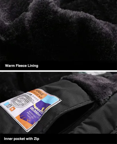 Vista 6 de MAGCOMSEN - Chaqueta de invierno para hombre, impermeable, abrigada, con forro polar y múltiples bolsillos