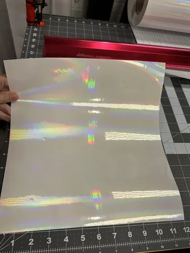Vista 5 de Clear Holographic Oil Slick Cold Laminating Sheets Self Adhesive (8 x 11)