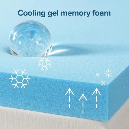 Vista 3 de ZINUS Cubrecolchón de espuma viscoelástica de gel refrescante de té verde de 2 pulgadas, embalaje WonderBox más pequeño, más conveniente, espuma