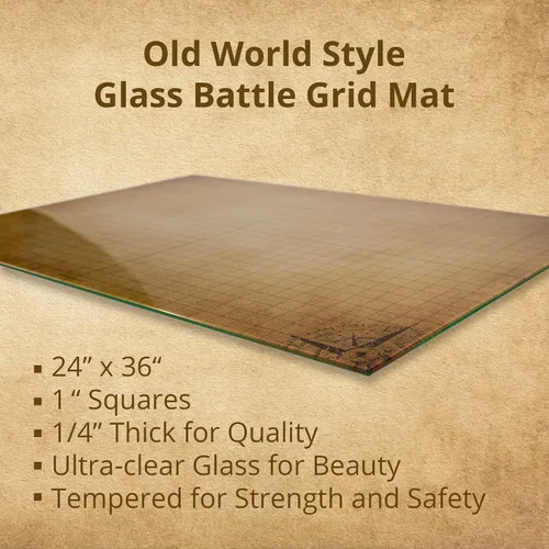 Vista 5 de Glassboard Studio Tapete de batalla de vidrio de alta calidad, tablero de juego RPG de borrado en seco de 24 x 36 pulgadas, se coloca plano, sin