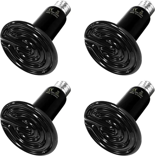 Vista 11 de HealSmart - Lámpara de calor para reptiles de 75 W, emisor de calor cerámico, sin emisión de luz, bombillas de calor adecuadas