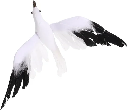 Vista 2 de jojofuny Adorno colgante con forma de gaviota, paquete de 3 unidades, decoración artificial de pájaro volador para fiestas, bodas, hogar, jardín