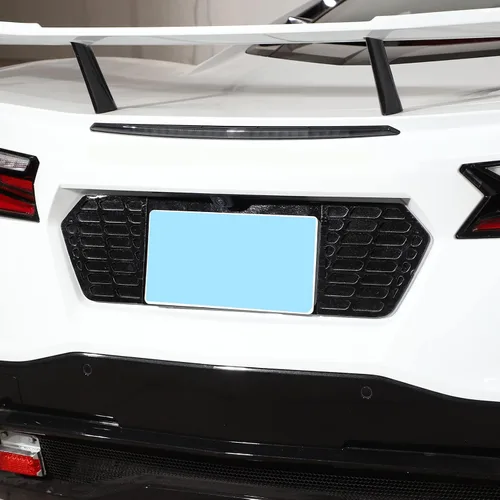 Vista 5 de Cubierta de protección para marco de licencia trasero, aleación de aluminio, 1 unidad, compatible con Chevrolet Corvette C8 Stingray 2020-2023 Marco
