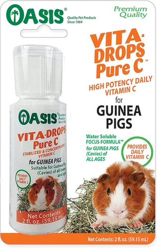 Vista 2 de OASIS #80254 Vita Drops-Pure C para cobayas, 2 onzas, el embalaje puede variar