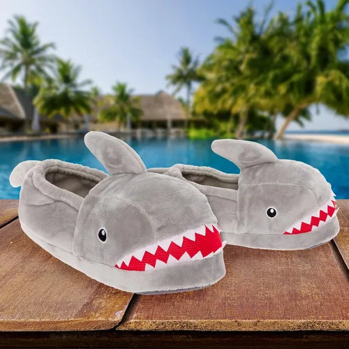 Vista 2 de Funziez! Zapatillas divertidas con animales para mujeres y hombres, zapatos de casa, tortuga, flamenco, conejo, tiburón, zapatillas peludas