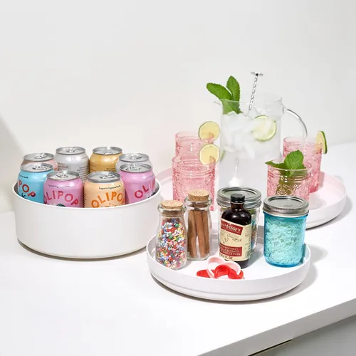 Vista 6 de iDesign Lazy Susan - Organizador giratorio de plástico reciclado, colección Rosanna Pansino, 10.03 pulgadas de largo x 10.03 pulgadas de ancho x