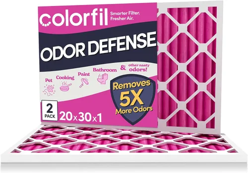Vista 41 de Colorfil - Filtro de aire de 12 x 12 x 1 pulgadas, filtros que cambian de color para olores de gatos y perros, filtro de aire acondicionado MERV 8
