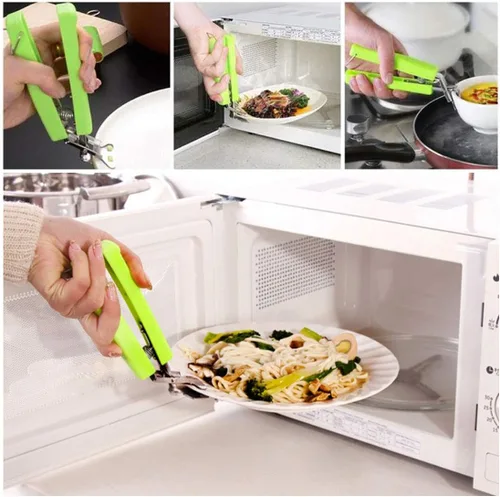 Vista 8 de Pinzas recuperadoras de clip para levantar platos calientes, olla y cacerola de olla instantánea, microondas, horno, freidora de aire, mango