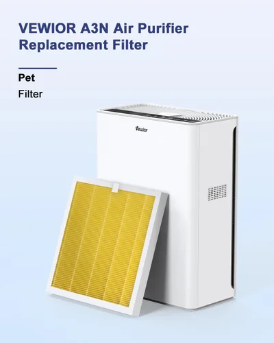 Vista 3 de VEWIOR Filtro de repuesto oficial True HEPA, purificador de aire compatible con VEWIOR A3N, filtro HEPA verdadero H13 para filtro de aire A3N