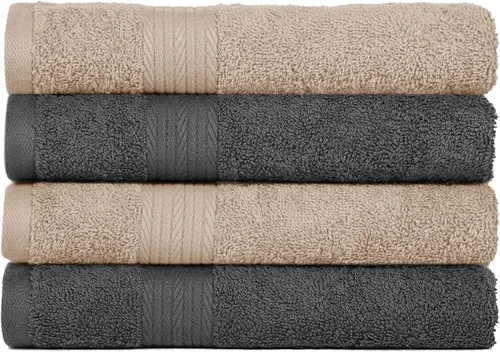 Vista 56 de Ample Decor Juego de 12 toallas de baño de 600 GSM, 100% algodón, 4 toallas de baño, 4 toallas de mano, 4 paños de lavado, absorbentes y suaves