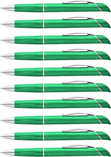 Vista 17 de DISCOUNT PROMOS Allende Twist - 10 bolígrafos de plástico con resaltador, elegante, duradero, tinta negra, color negro