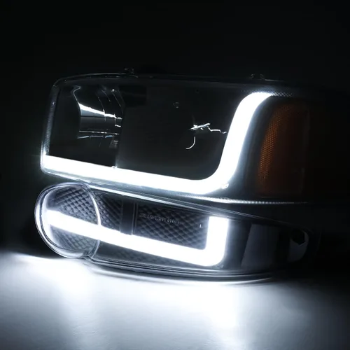 Vista 7 de M-AUTO Switchback - Tiras LED DRL para faros con 2 pares de bombillas preensambladas de 6000K compatibles con 01 GMC Sierra C3, 02-06 Sierra 1500