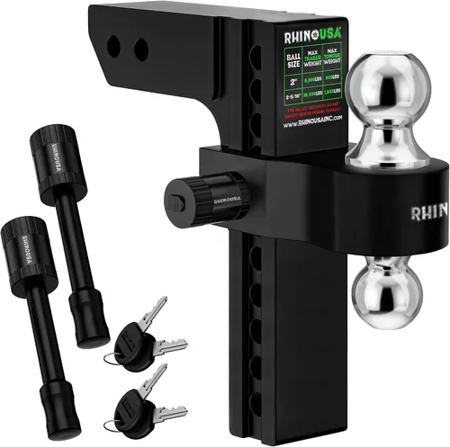 Vista 10 de Rhino USA Enganche de remolque ajustable (receptor de 2 pulgadas) - 6 Negro