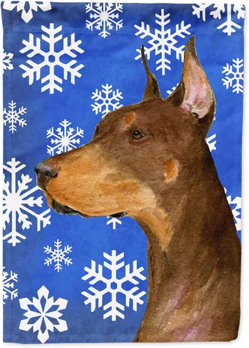 Vista 112 de Caroline's Treasures SC9374GF Bulldog English Snow flakes Holiday Garden Flag Buzón Bandera decorativa para patio exterior, patio, obras de arte