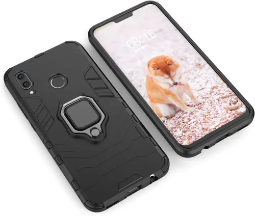 Vista 3 de LuluMain Compatible con Huawei Nova3, soporte de anillo de metal, a prueba de golpes, parachoques duro