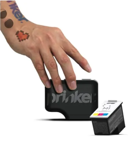 Vista 6 de Prinker Impresora temporal de tatuajes, tatuajes personalizados en segundos, resistente al agua y lavable con jabón, compatible con Android e iOS