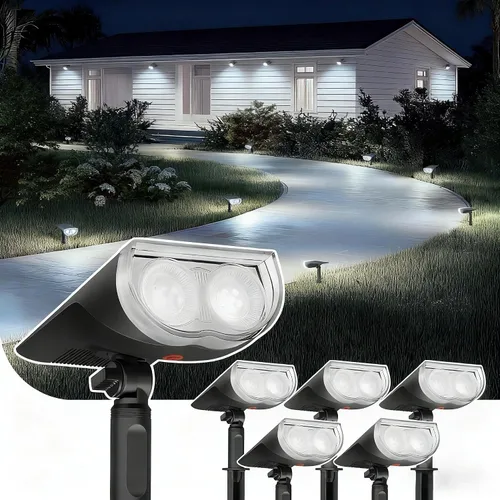 Vista 8 de Linkind Focos solares para exteriores, impermeables, del anochecer al Luz diurna