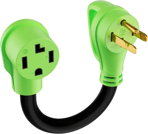 Vista 8 de Cable adaptador de generador RV de 30 amperios a 50 amperios, enchufe macho de bloqueo giratorio NEMA L5-30P a receptáculo hembra NEMA 14-50R
